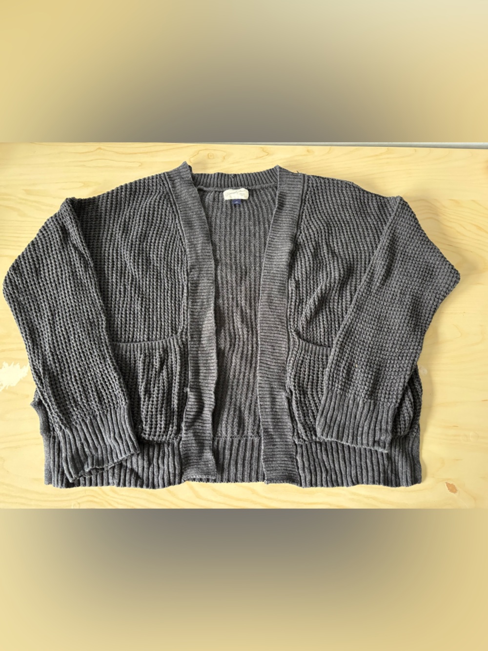 Universal Thread Gray Open-Front Knit Cardigan